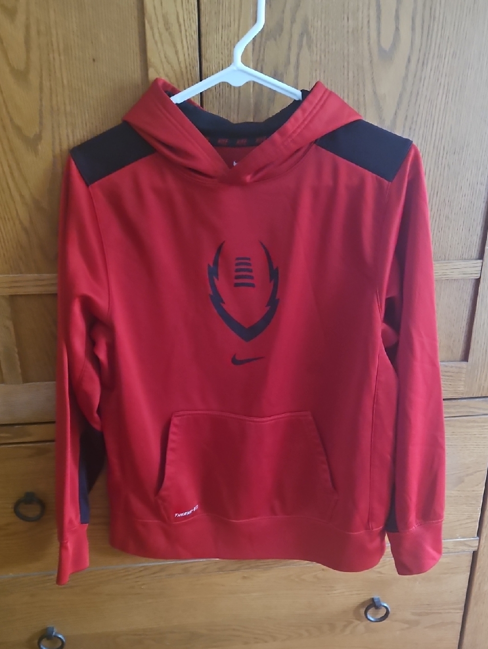 Nike Red Athletic Hoodie with Black Logo